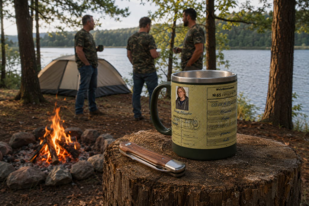 Thermotasse mit DDR-Wehrdienstausweis